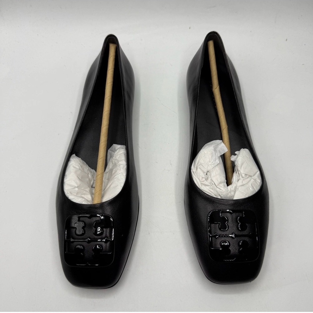 Tory Burch Black Flats with Logo Detail